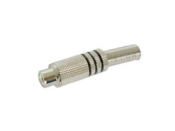 Conector RCA hembra metálico negro