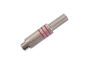 Conector RCA hembra metálico rojo